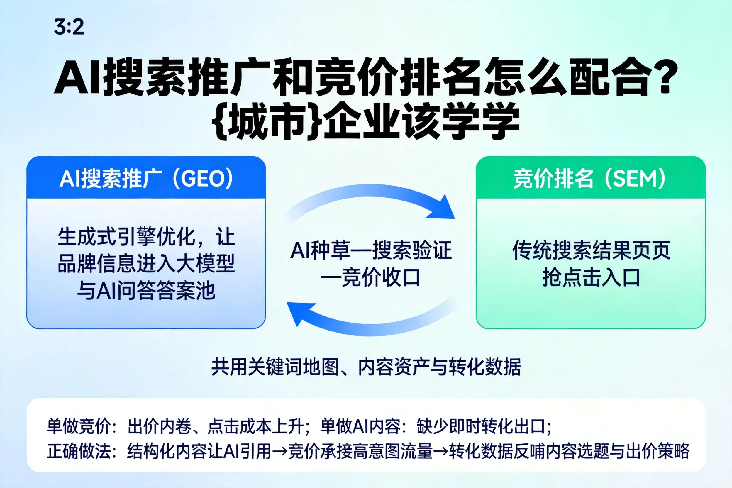 AI搜索推广和竞价排名怎么配合？塔城企业该学学